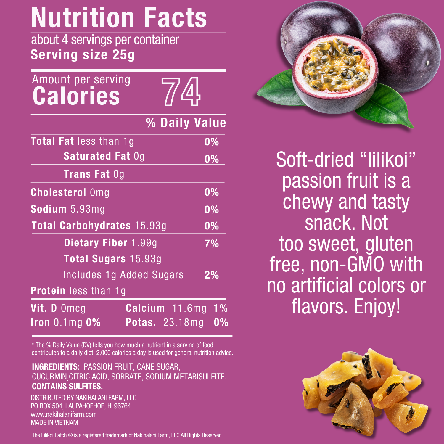 Lilikoi - Soft Dried Passion Fruit 3.5oz – Nakihalani Farm