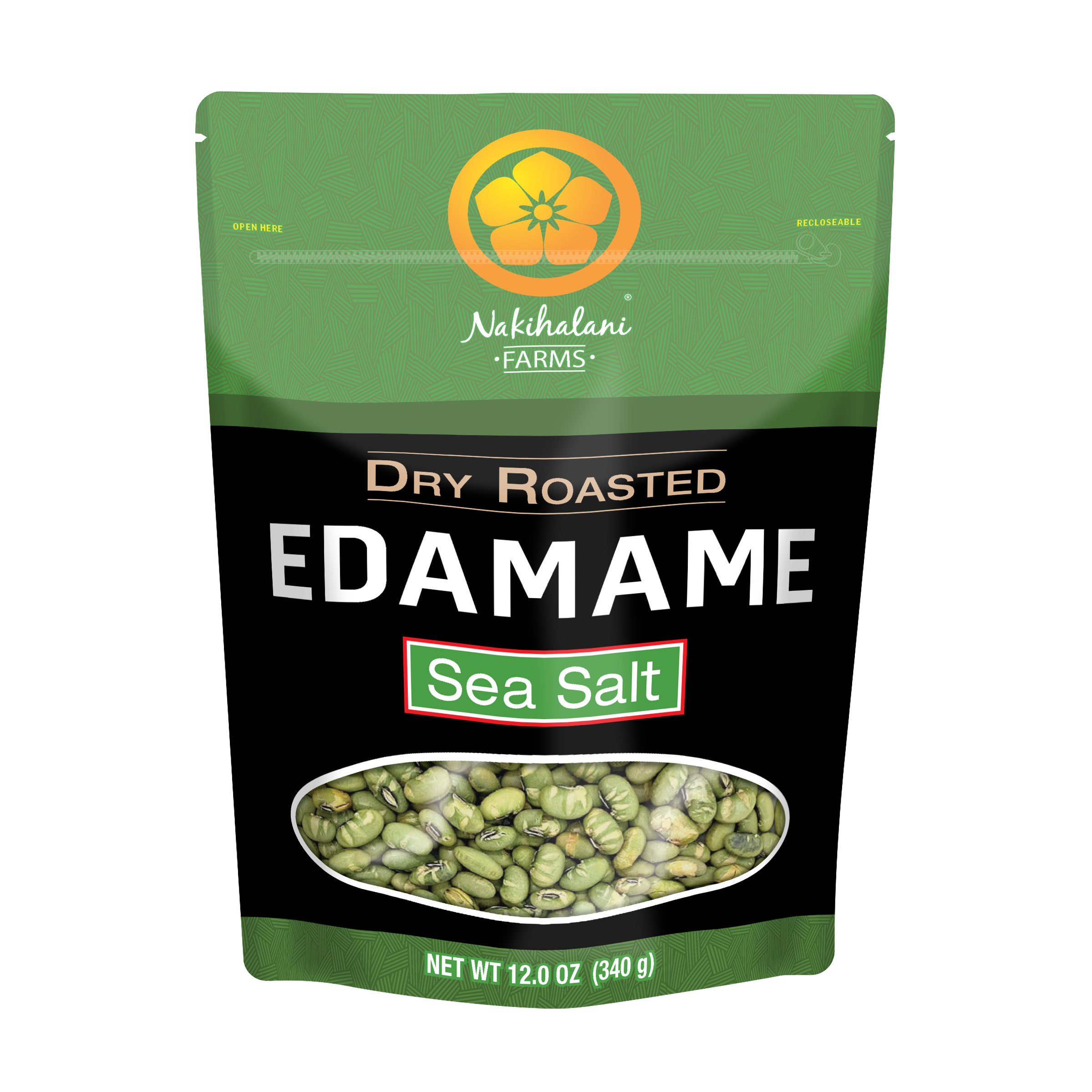 Edamame Roasted - Sea Salt 12oz Family Bag – Nakihalani Farm