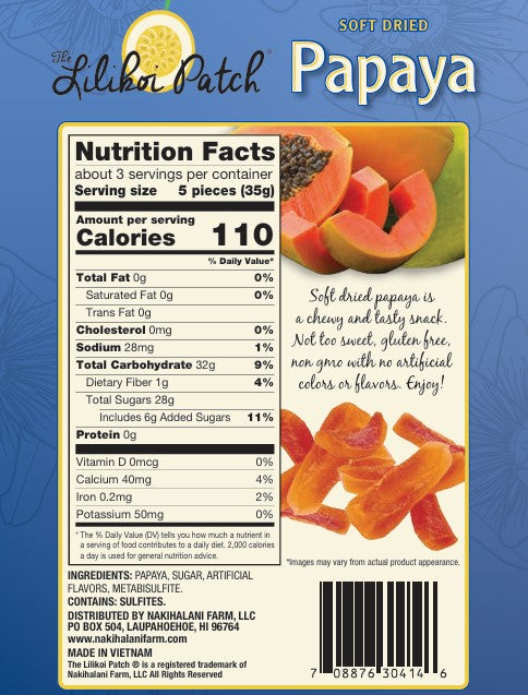 Papaya Soft Dried Fruit 3.5oz